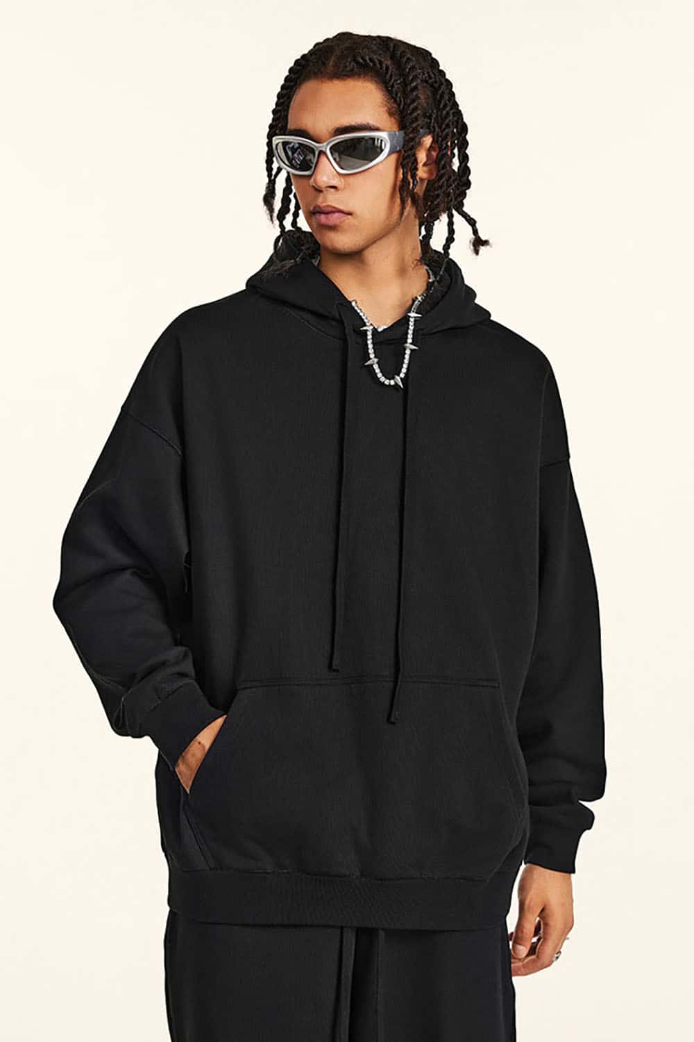Casual Loose Basic Solid Color Hoodie 440G Heavyweight Sweatshirt