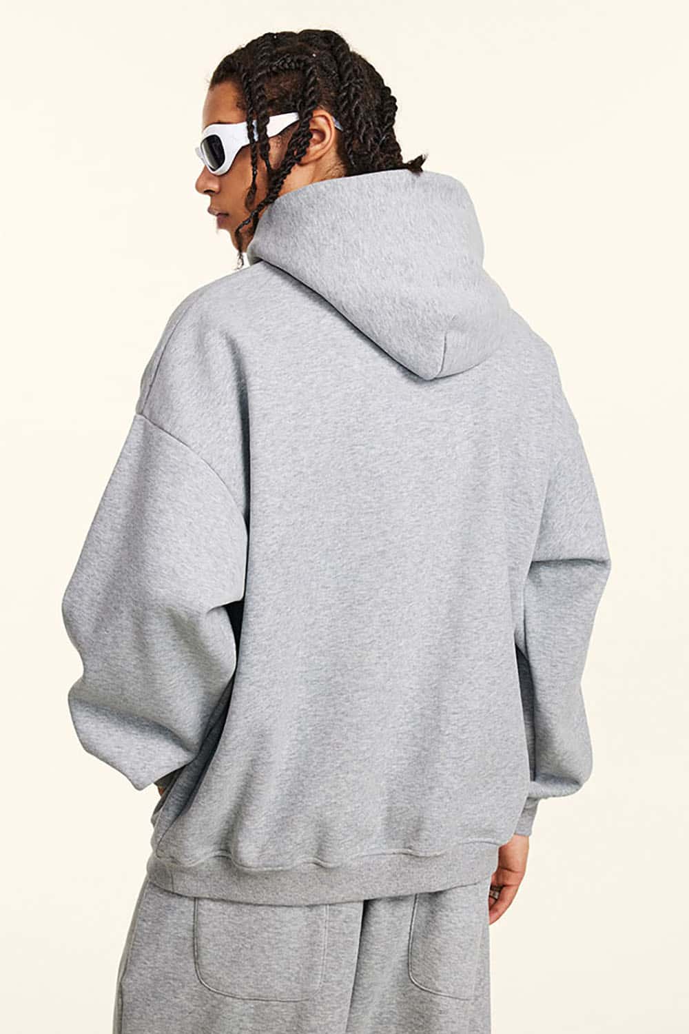 Loose-Fit Solid Basic 420G Fleece-Lined Non-Shedding Hoodie