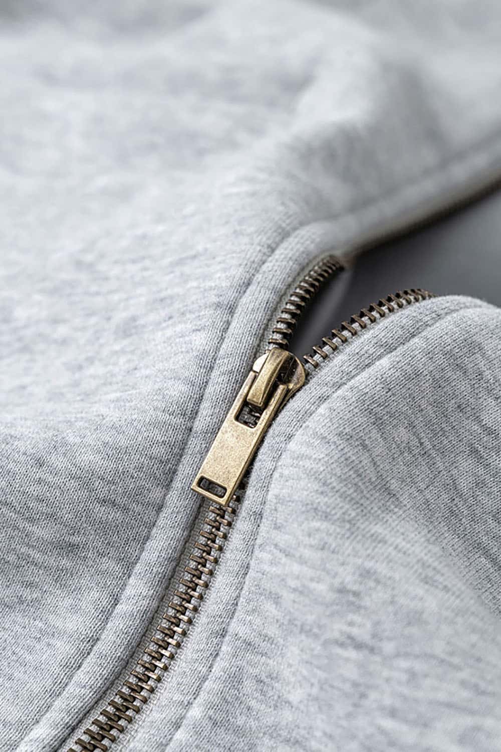 Loose-fit Solid Basic Fleece-Lined Zip-Up Hoodie Jacket
