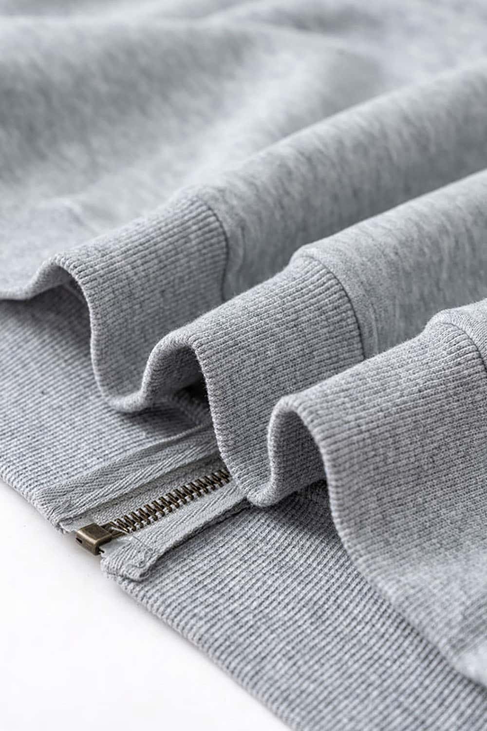 Loose-fit Solid Basic Fleece-Lined Zip-Up Hoodie Jacket