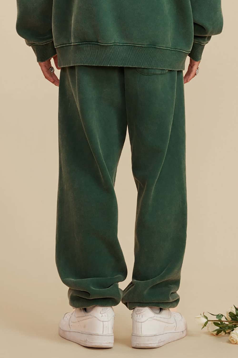 Vintage Wash Fleece-Lined Cuffed Joggers for Couples