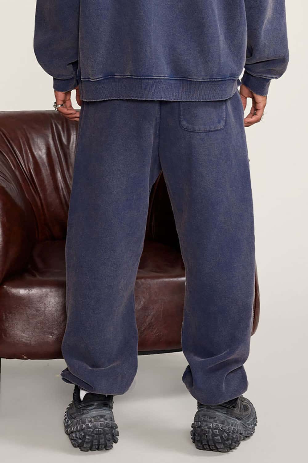 Vintage Wash Fleece-Lined Cuffed Joggers for Couples