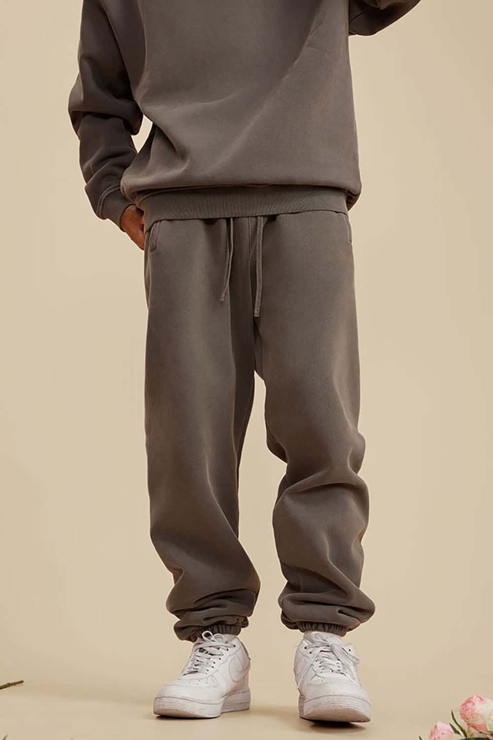 Vintage Wash Fleece-Lined Cuffed Casual Sport Joggers