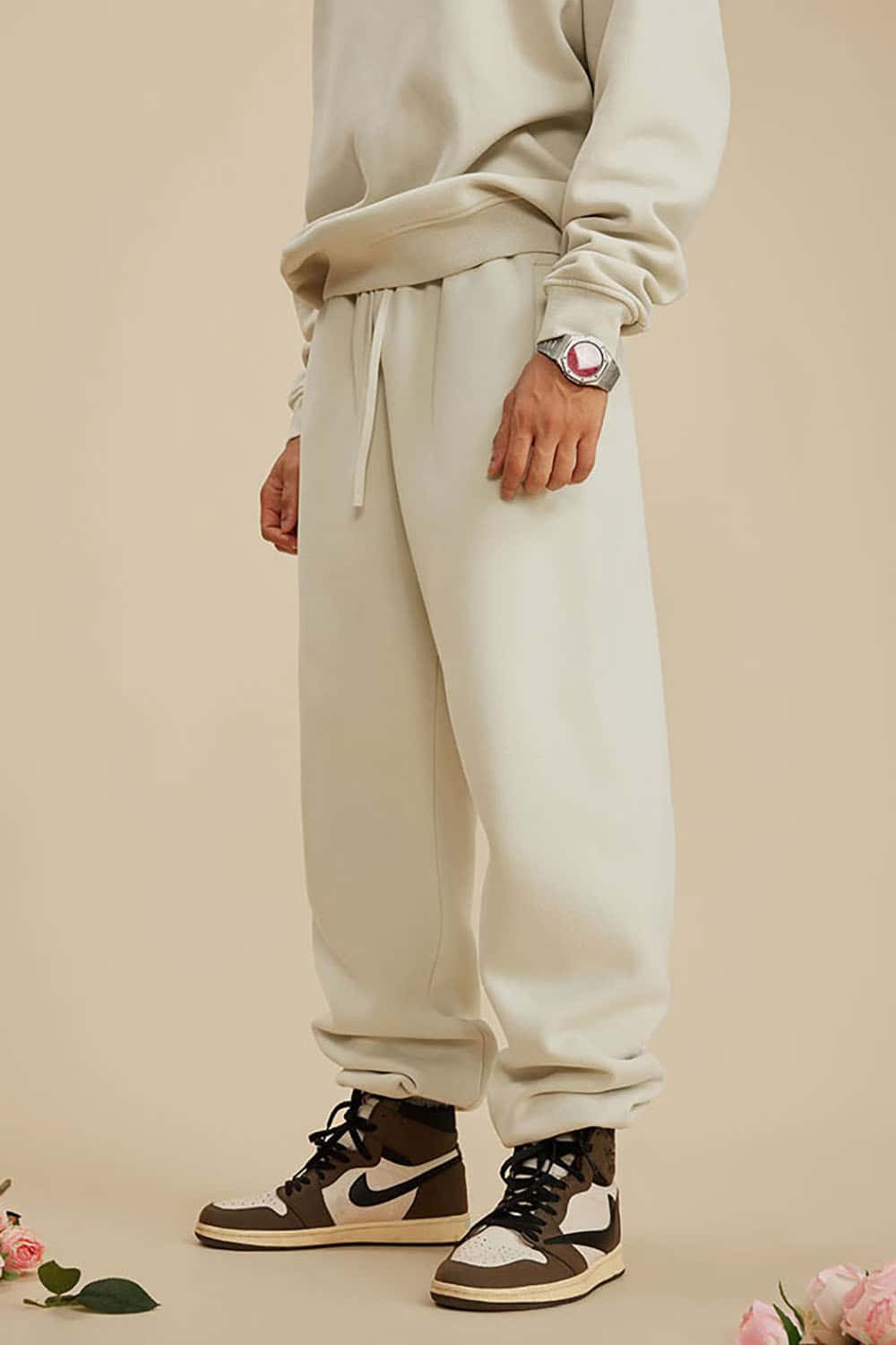 Vintage Wash Fleece-Lined Cuffed Casual Sport Joggers