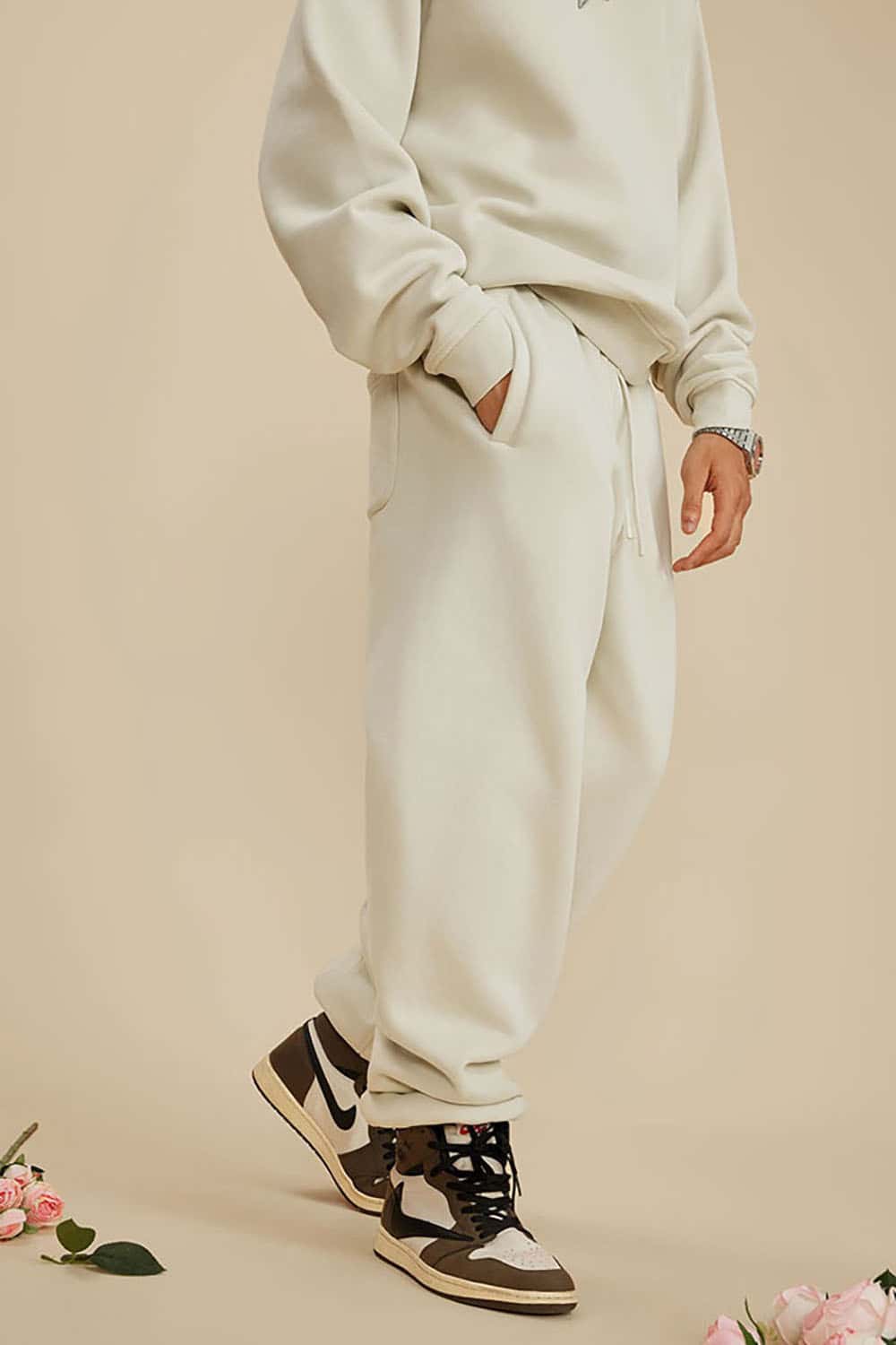 Vintage Wash Fleece-Lined Cuffed Casual Sport Joggers