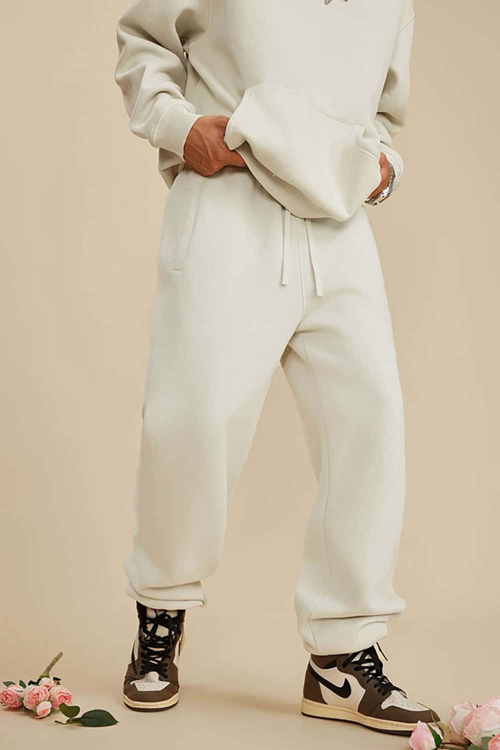 Vintage Wash Fleece-Lined Cuffed Casual Sport Joggers