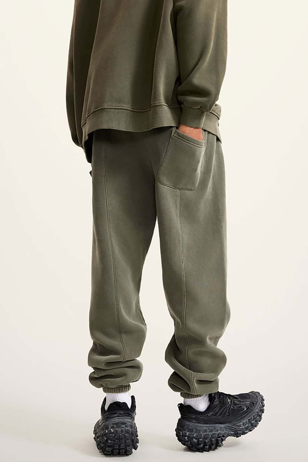Vintage Wash Fleece-Lined Cuffed Casual Sport Joggers