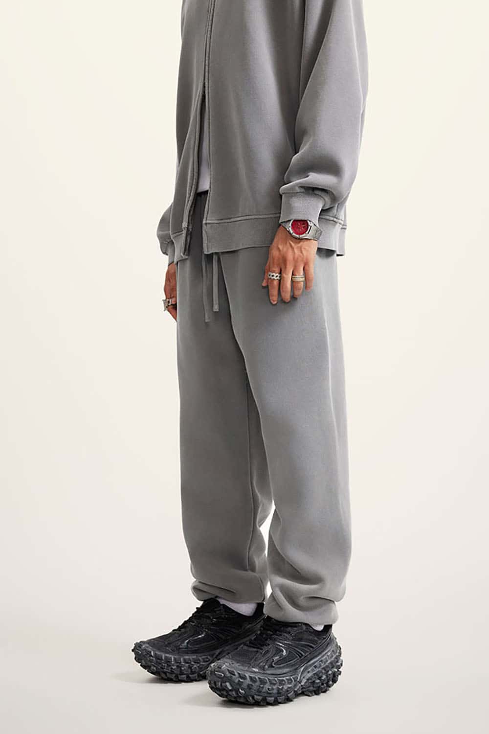 Vintage Wash Fleece-Lined Cuffed Casual Sport Joggers