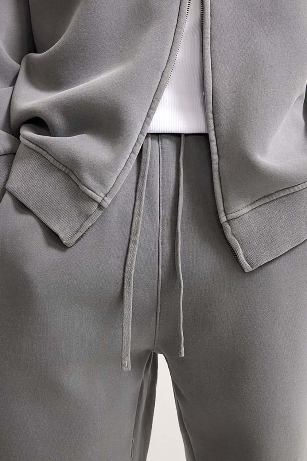 Vintage Wash Fleece-Lined Cuffed Casual Sport Joggers