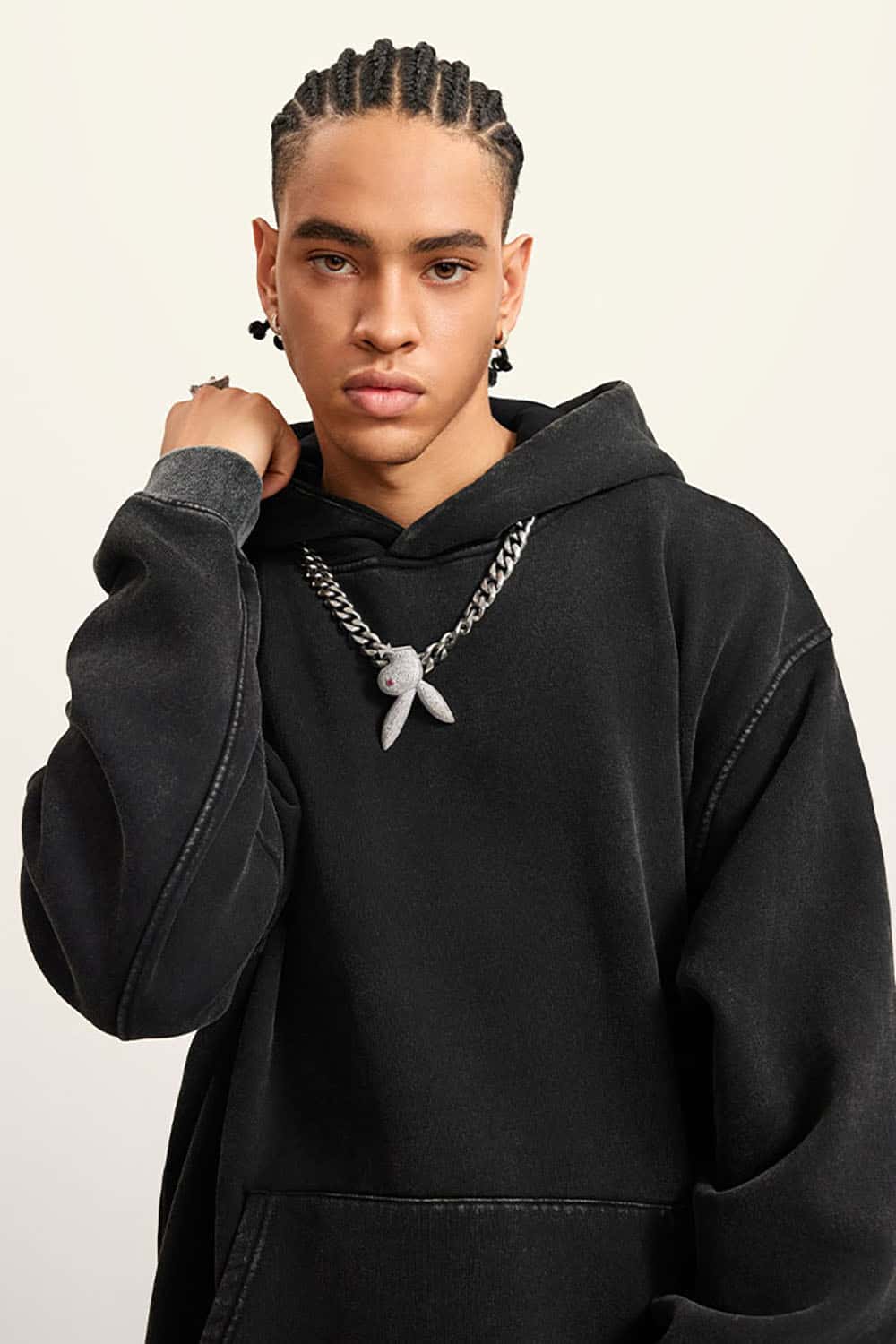 Heavyweight Fleece-Lined Hooded Vintage Wash Sweatshirt