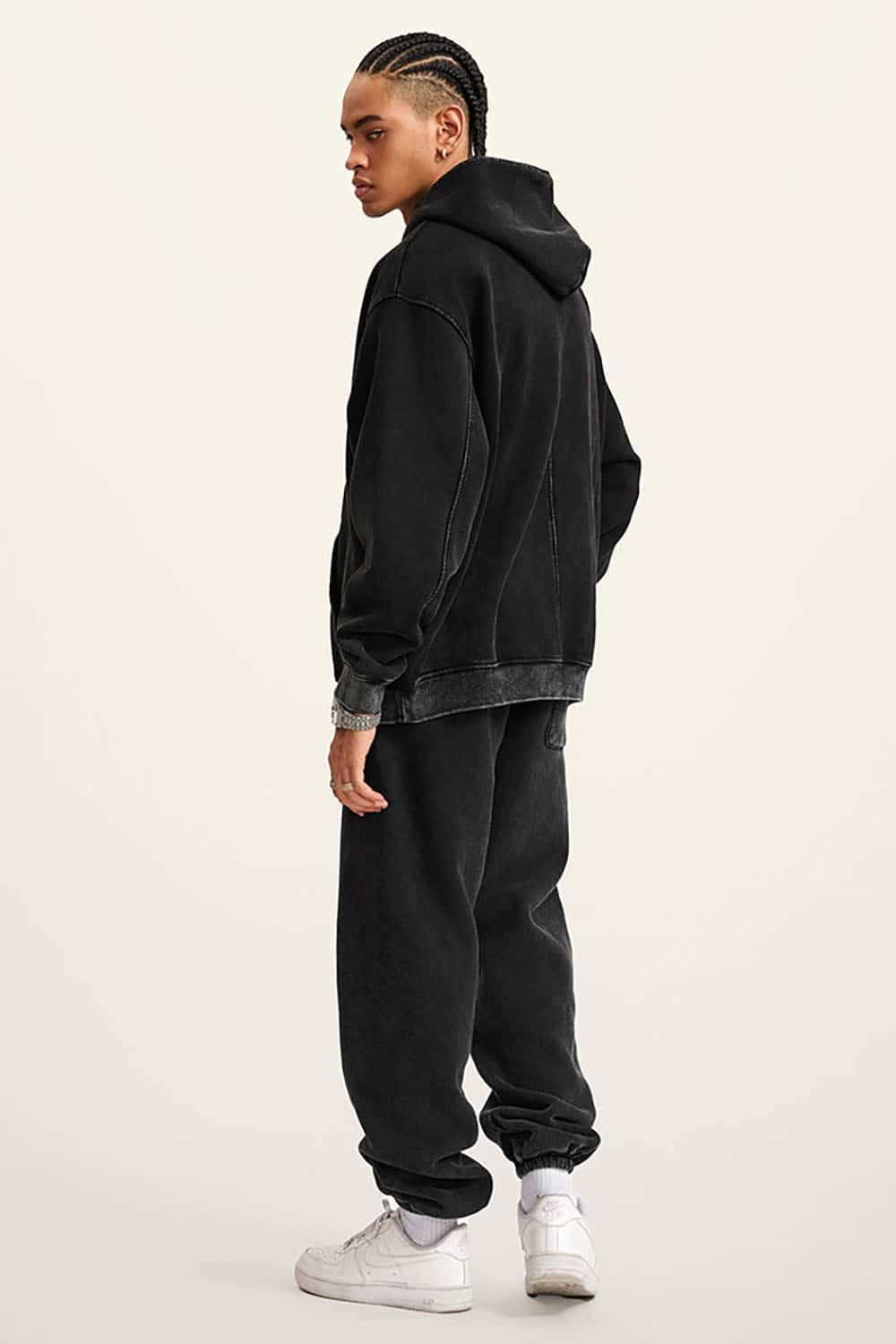 Heavyweight Fleece-Lined Hooded Vintage Wash Sweatshirt
