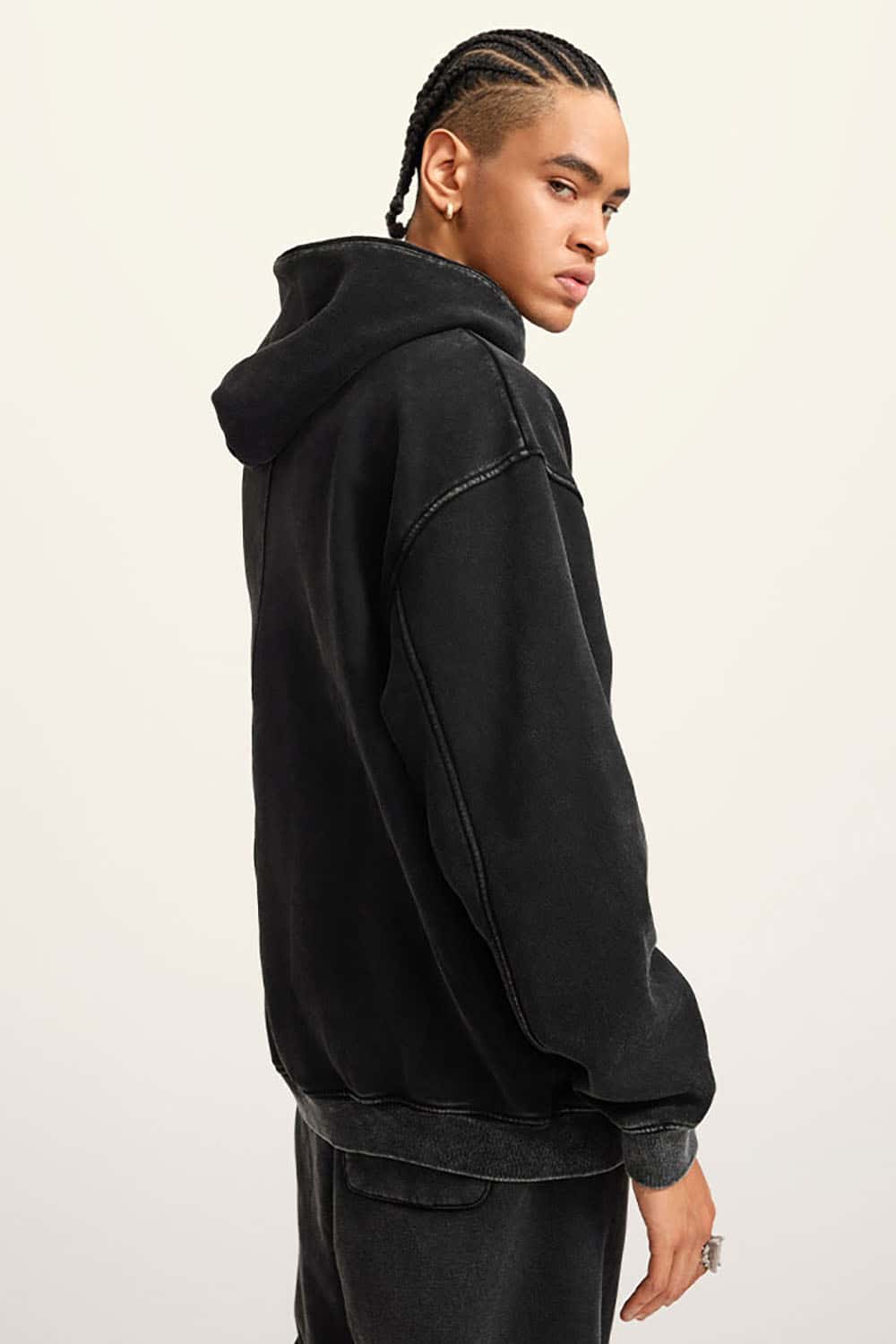 Heavyweight Fleece-Lined Hooded Vintage Wash Sweatshirt