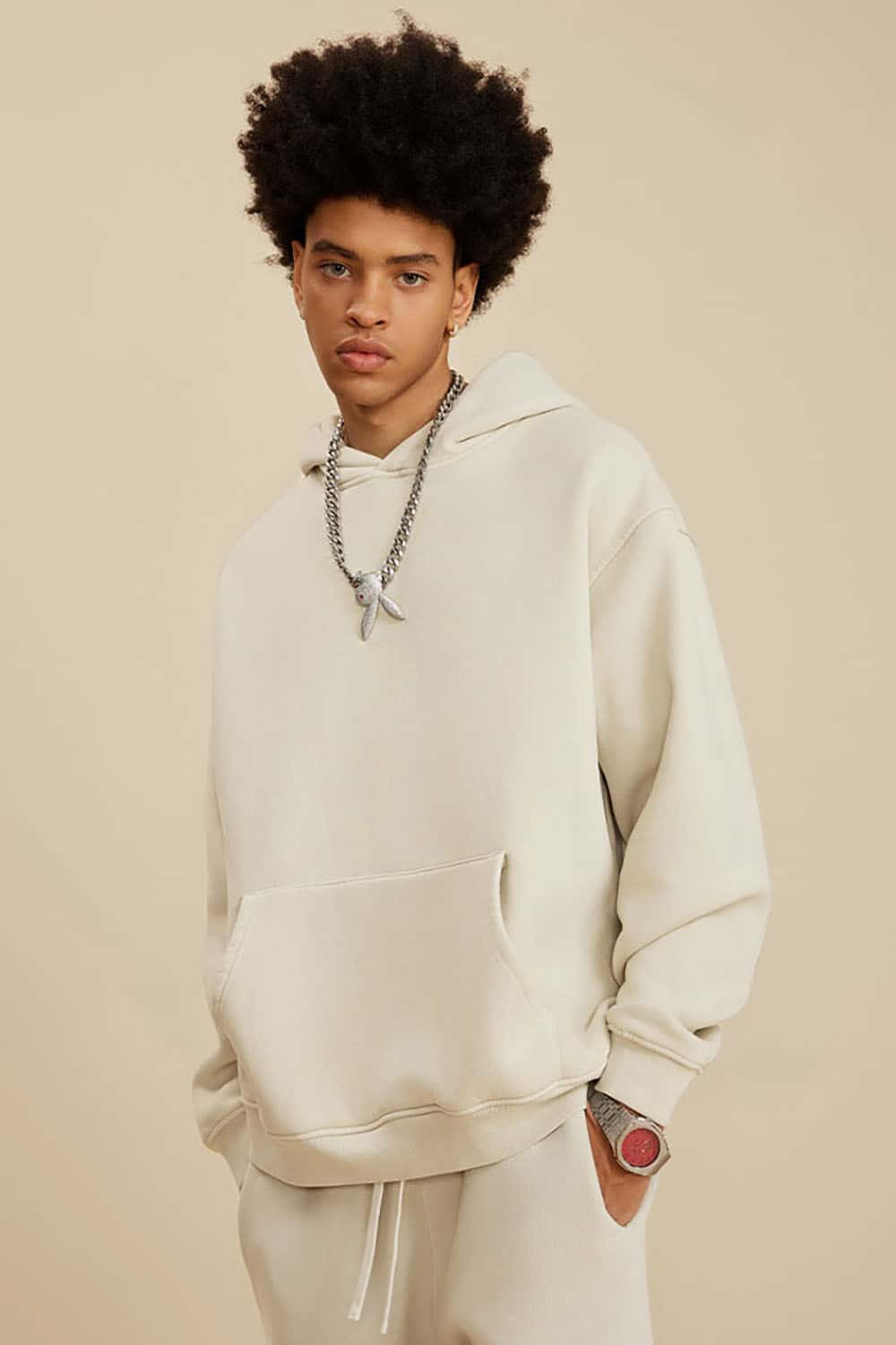 Heavyweight Fleece-Lined Hooded Vintage Wash Sweatshirt