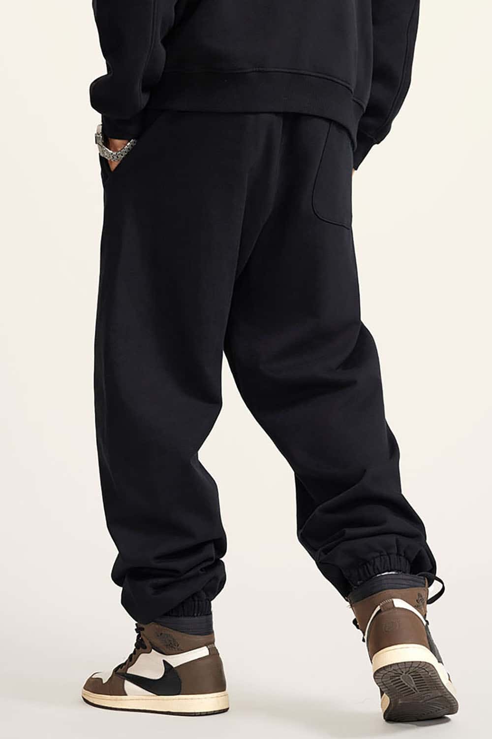 Heavyweight Loopback Cotton Joggers with Cuffed Ankles