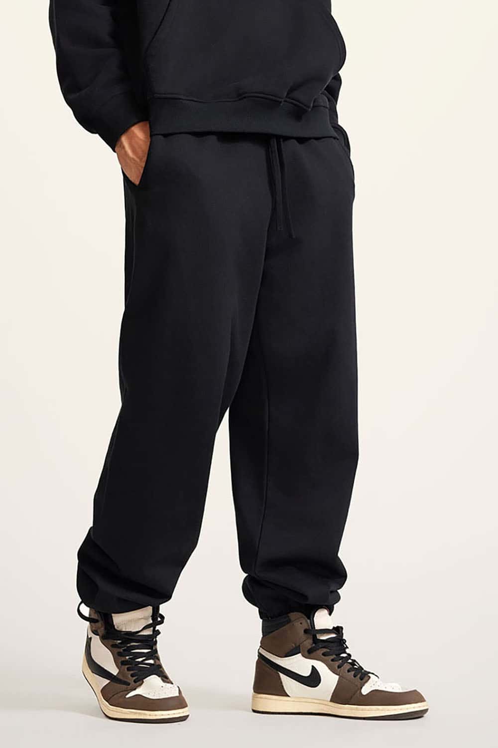Heavyweight Loopback Cotton Joggers with Cuffed Ankles