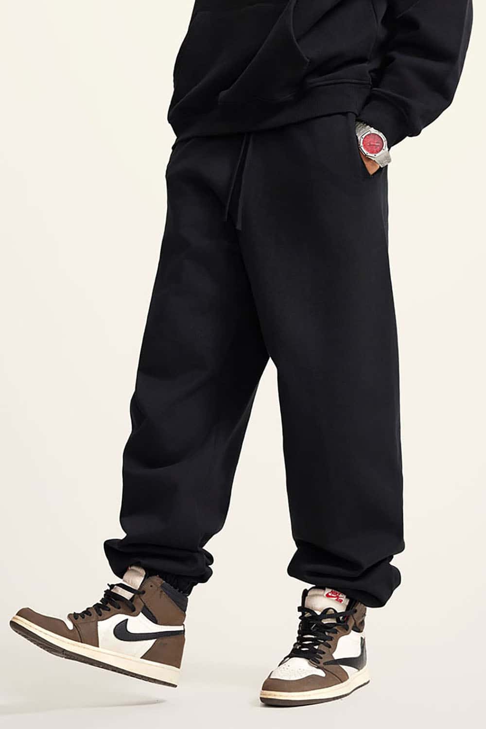 Heavyweight Loopback Cotton Joggers with Cuffed Ankles