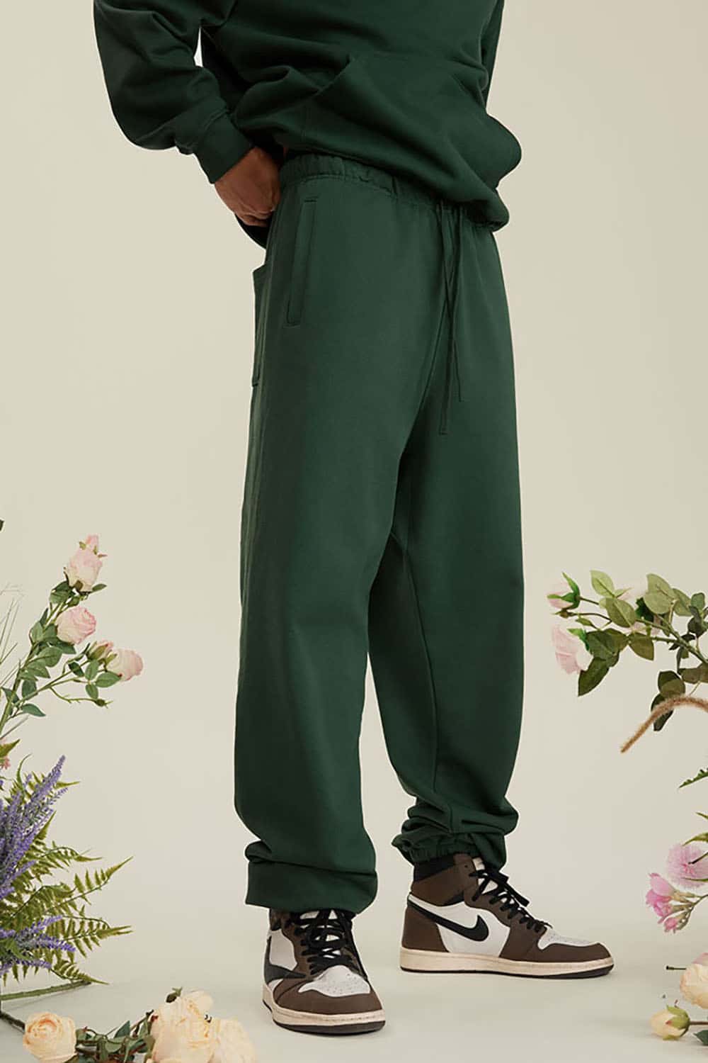 Heavyweight Loopback Cotton Joggers with Cuffed Ankles
