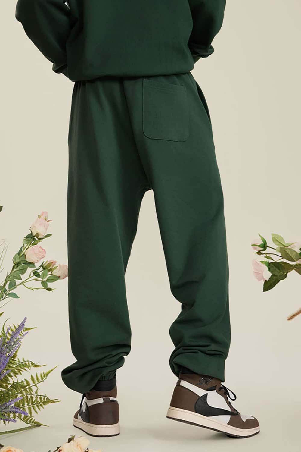 Heavyweight Loopback Cotton Joggers with Cuffed Ankles