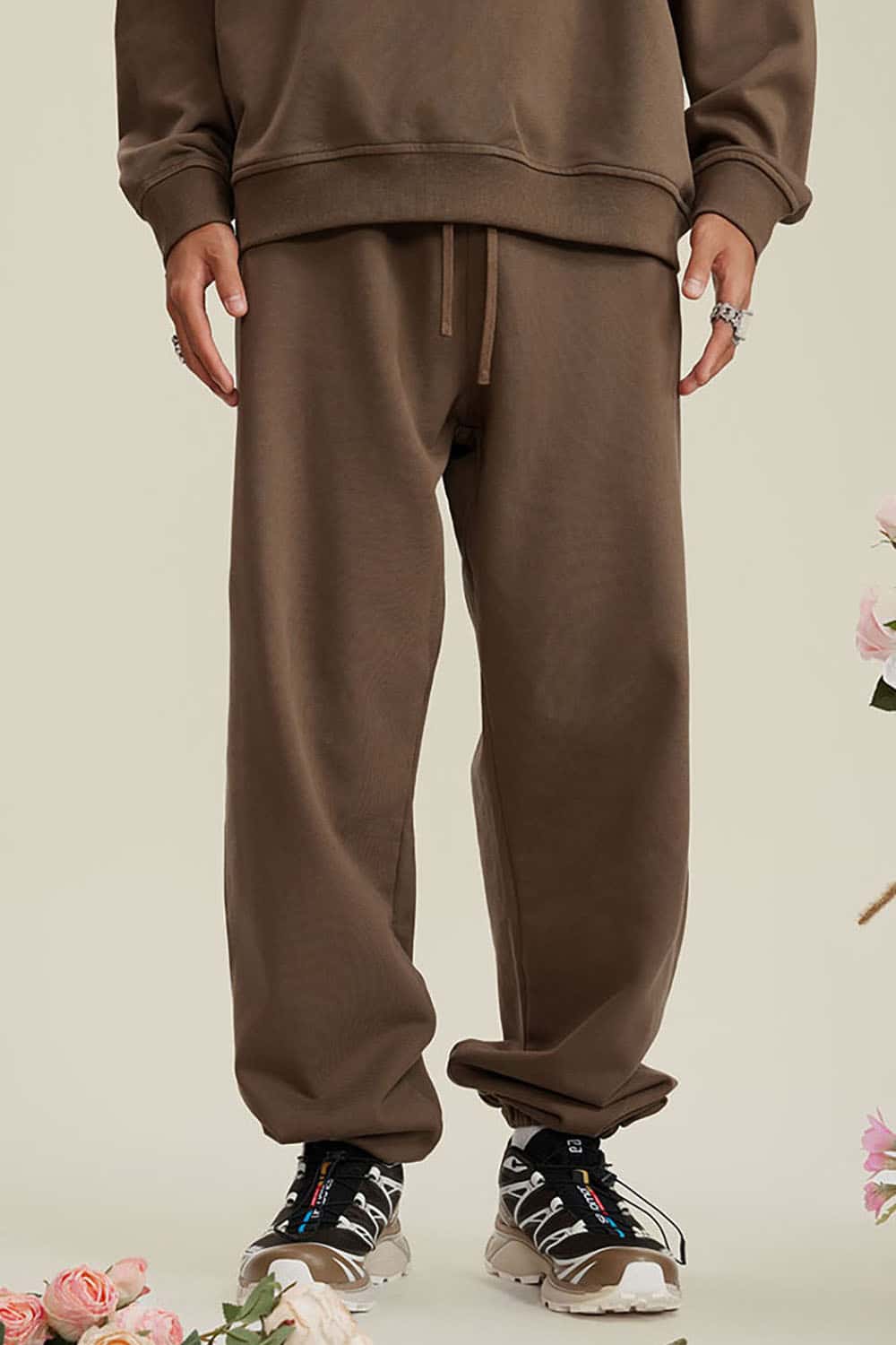 Heavyweight Loopback Cotton Joggers with Cuffed Ankles