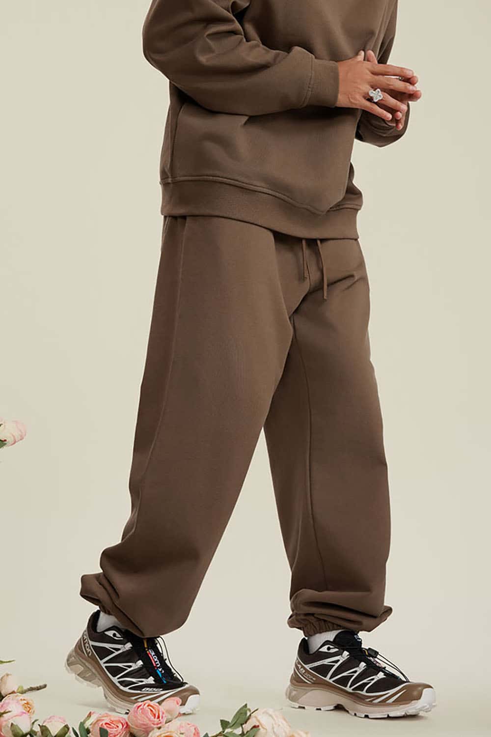 Heavyweight Loopback Cotton Joggers with Cuffed Ankles