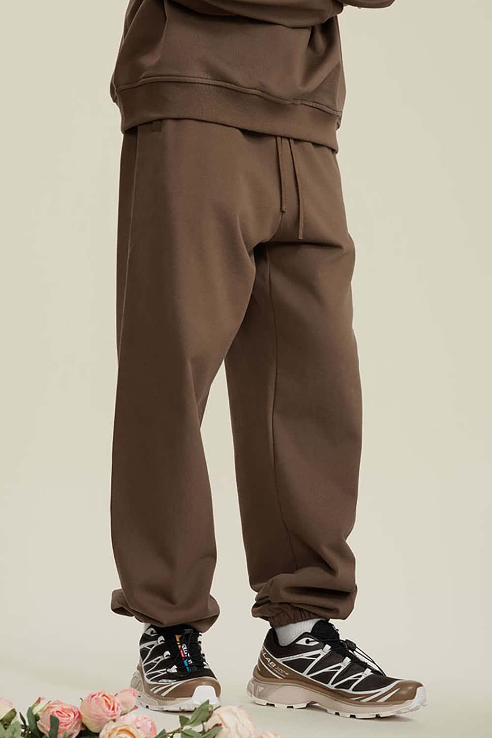Heavyweight Loopback Cotton Joggers with Cuffed Ankles