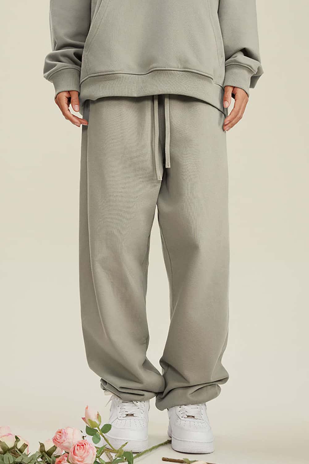 Heavyweight Loopback Cotton Joggers with Cuffed Ankles