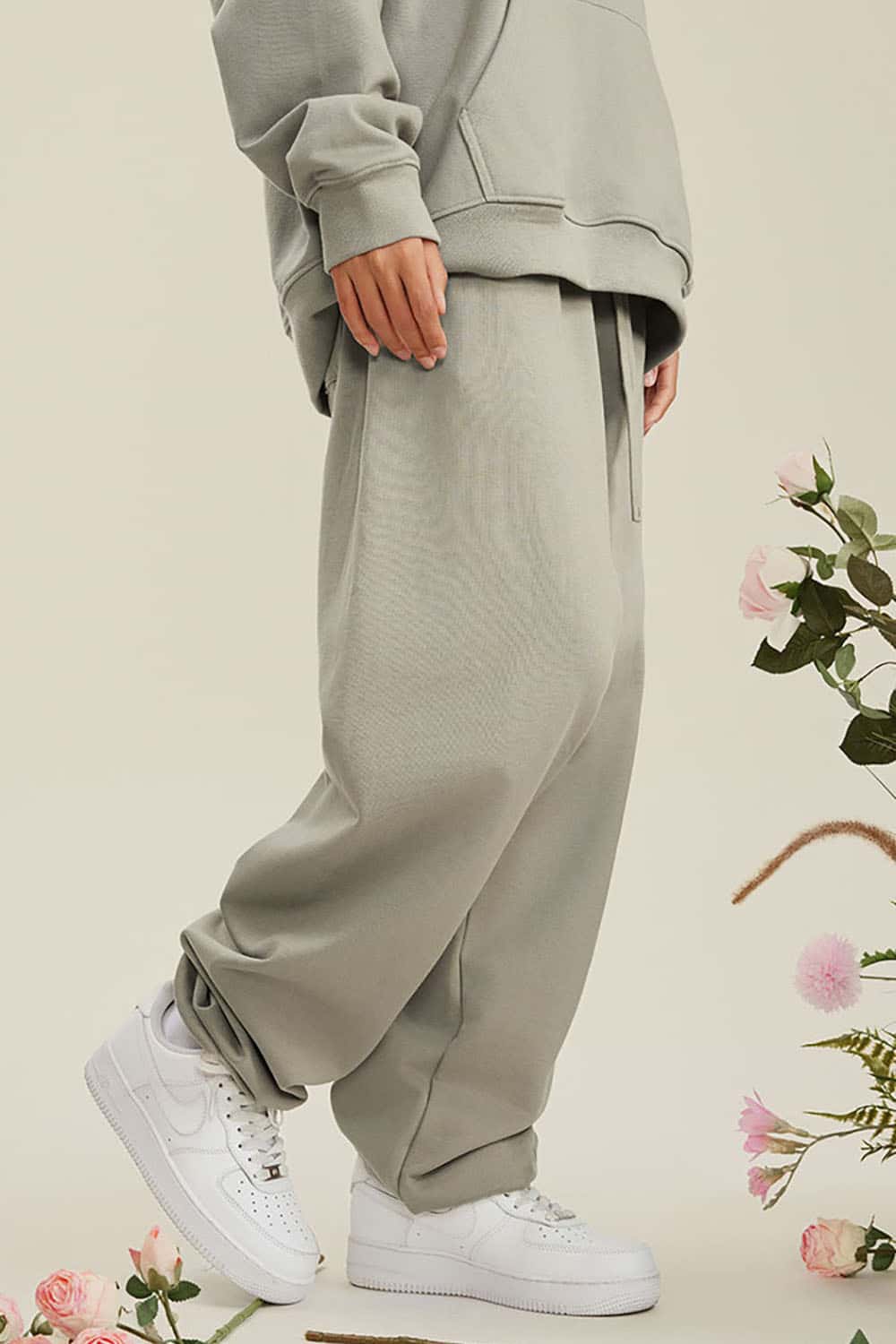 Heavyweight Loopback Cotton Joggers with Cuffed Ankles