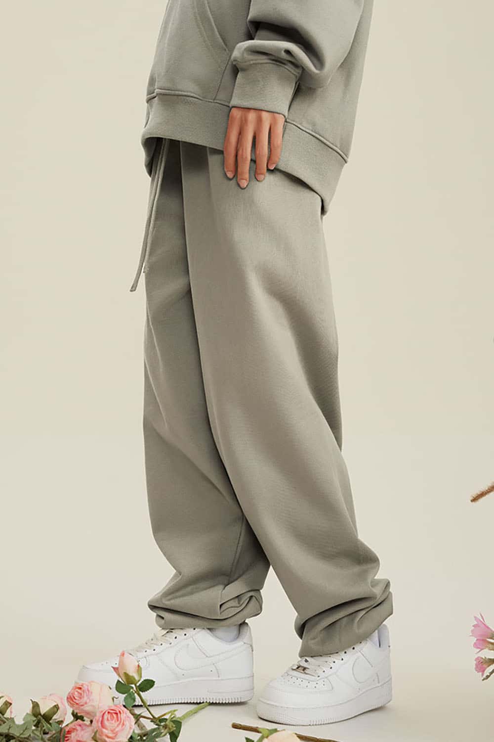 Heavyweight Loopback Cotton Joggers with Cuffed Ankles