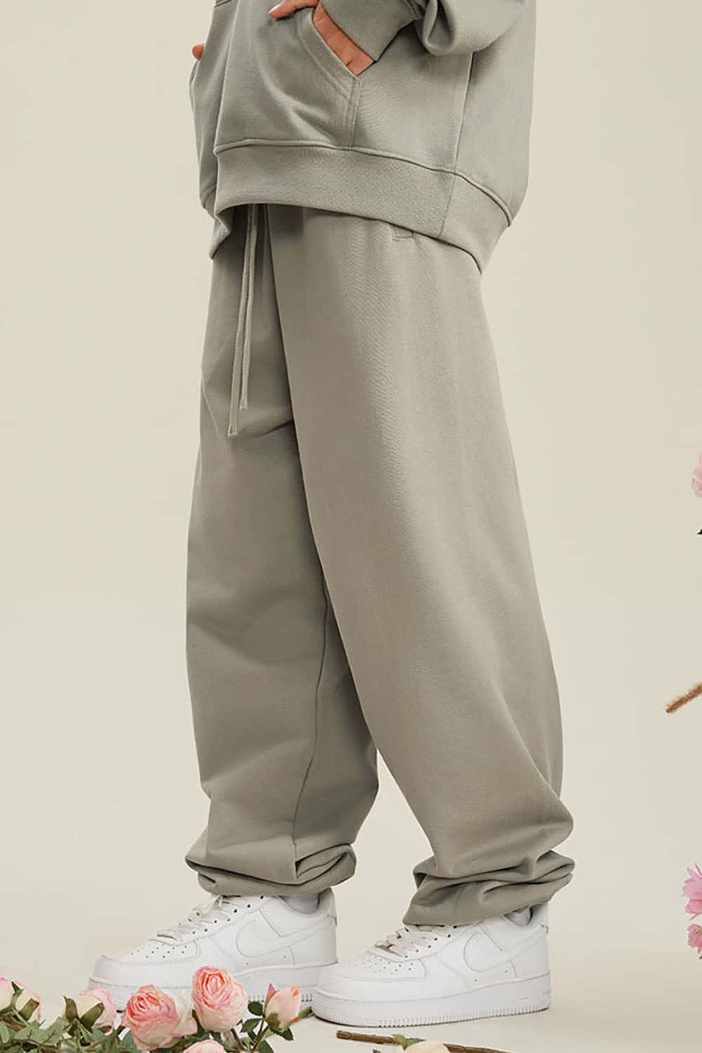 Heavyweight Loopback Cotton Joggers with Cuffed Ankles