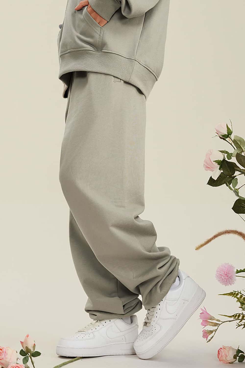 Heavyweight Loopback Cotton Joggers with Cuffed Ankles