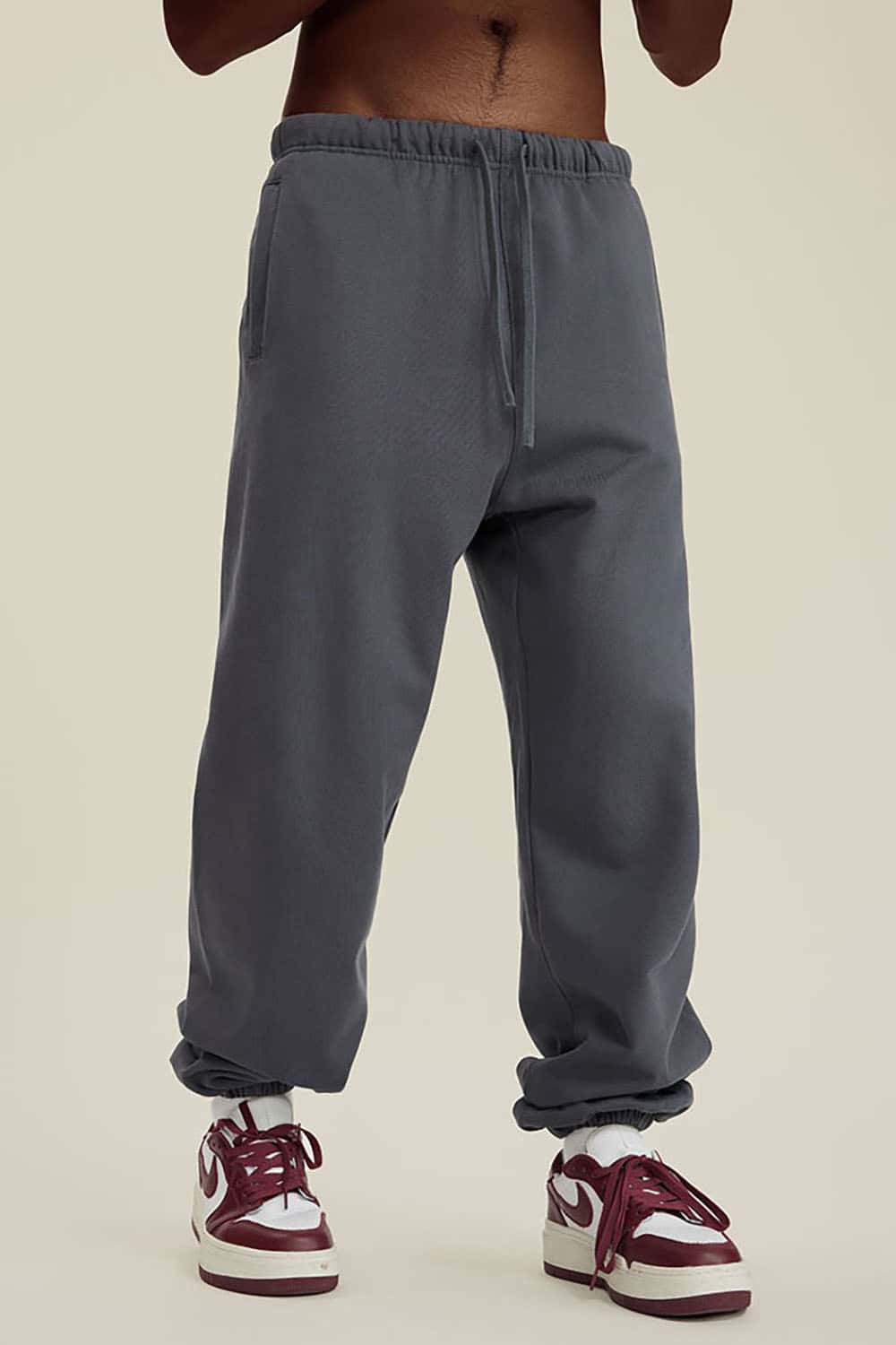 Heavyweight Loopback Cotton Joggers with Cuffed Ankles