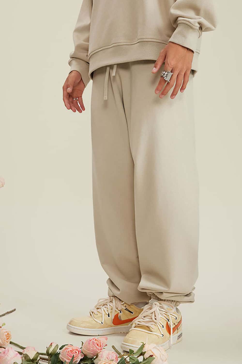 Heavyweight Loopback Cotton Joggers with Cuffed Ankles