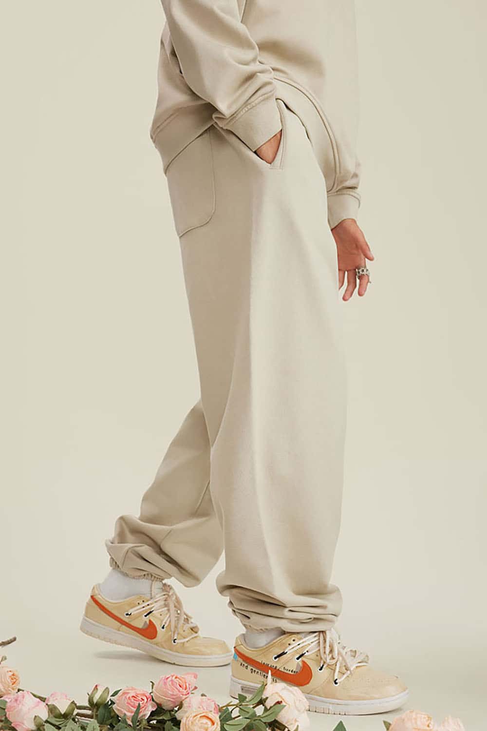 Heavyweight Loopback Cotton Joggers with Cuffed Ankles