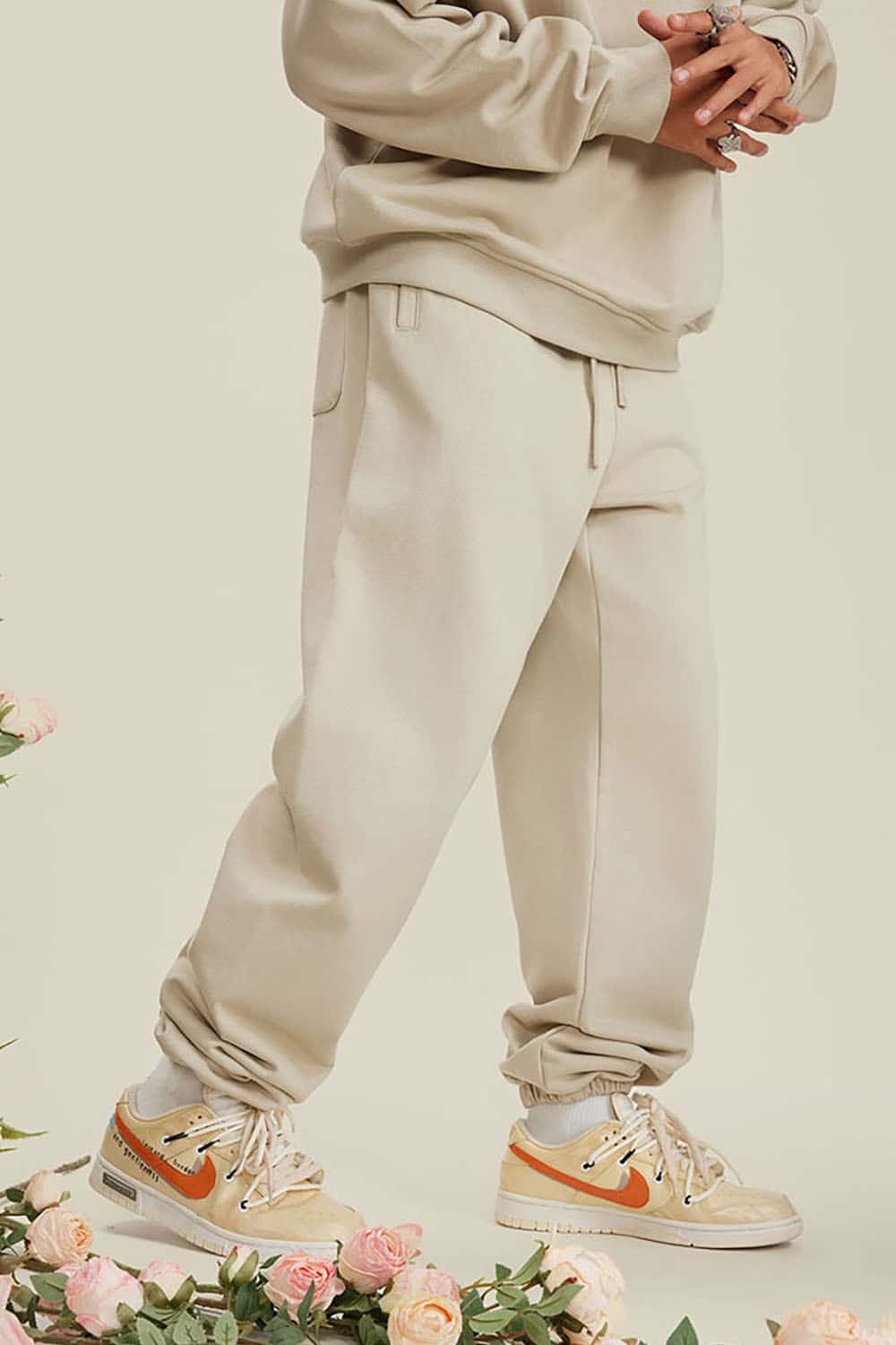 Heavyweight Loopback Cotton Joggers with Cuffed Ankles