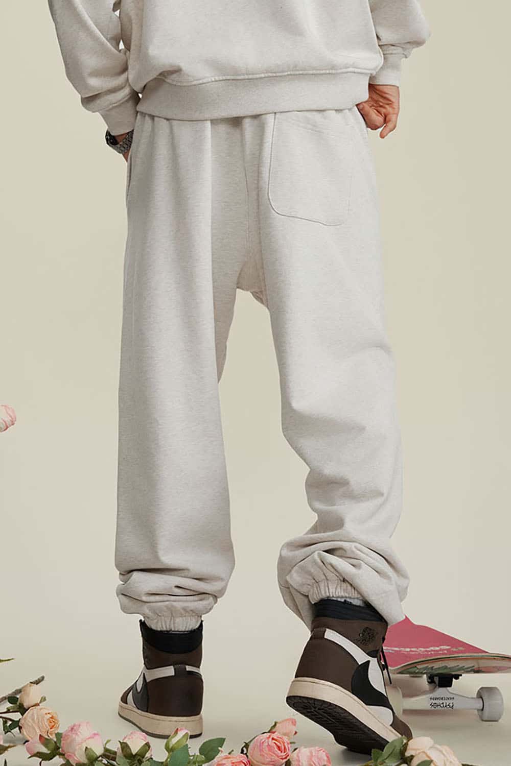 Heavyweight Loopback Cotton Joggers with Cuffed Ankles