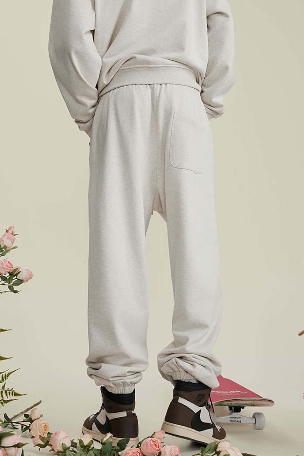 Heavyweight Loopback Cotton Joggers with Cuffed Ankles
