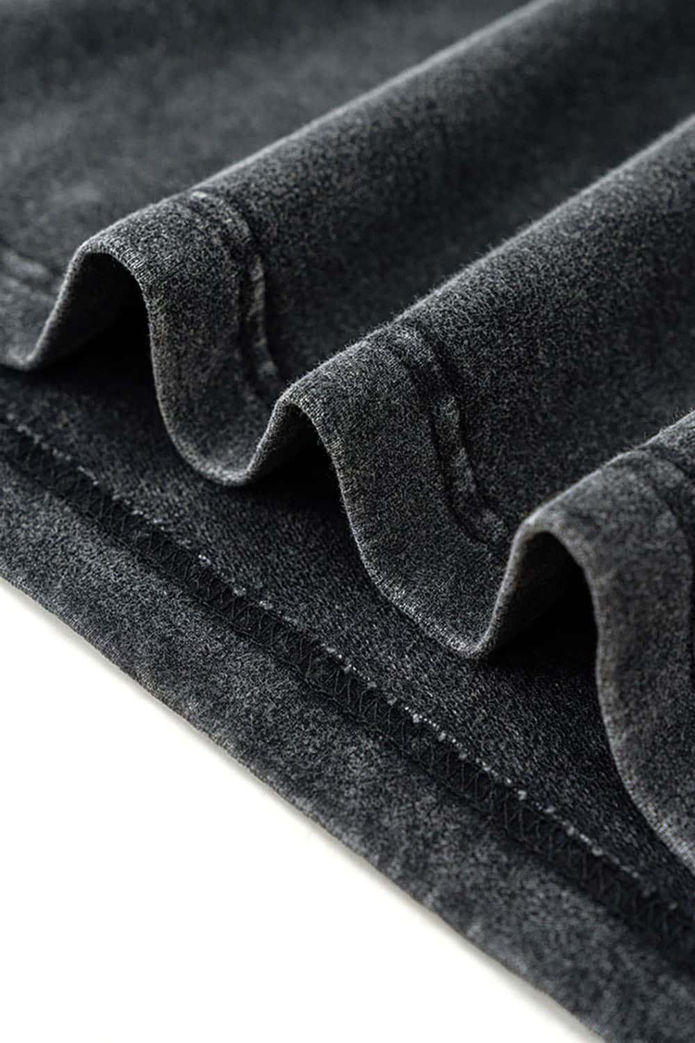 Loose-Fit Layered-Look Cotton T-shirt with Ribbon Stripe and Vintage Wash