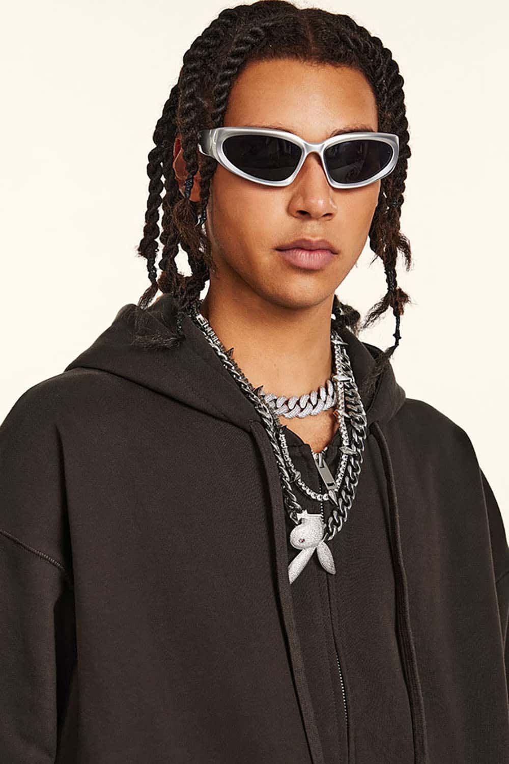 Solid Color Terry Zip-Up Hoodie with Loose Casual Fit