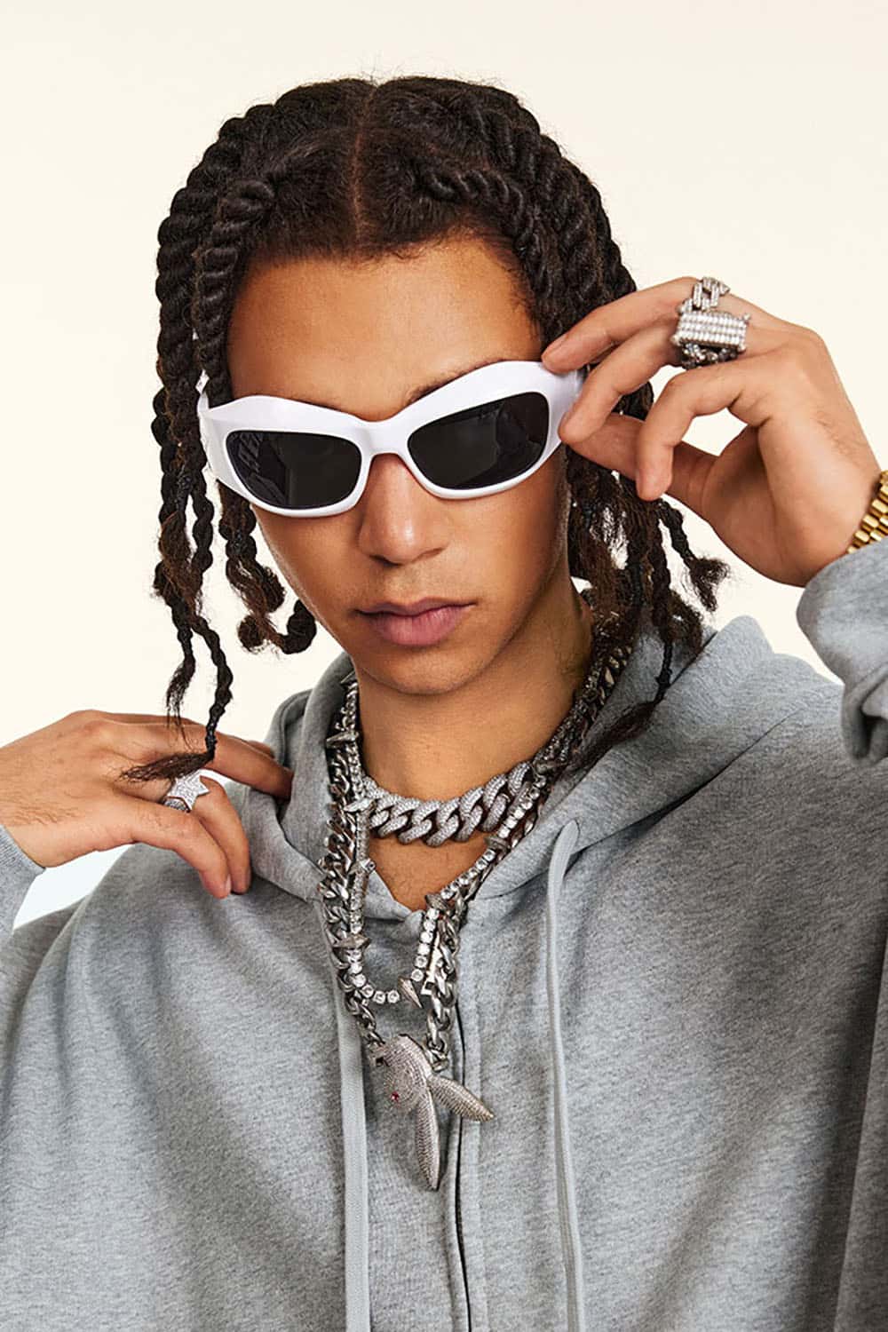 Solid Color Terry Zip-Up Hoodie with Loose Casual Fit