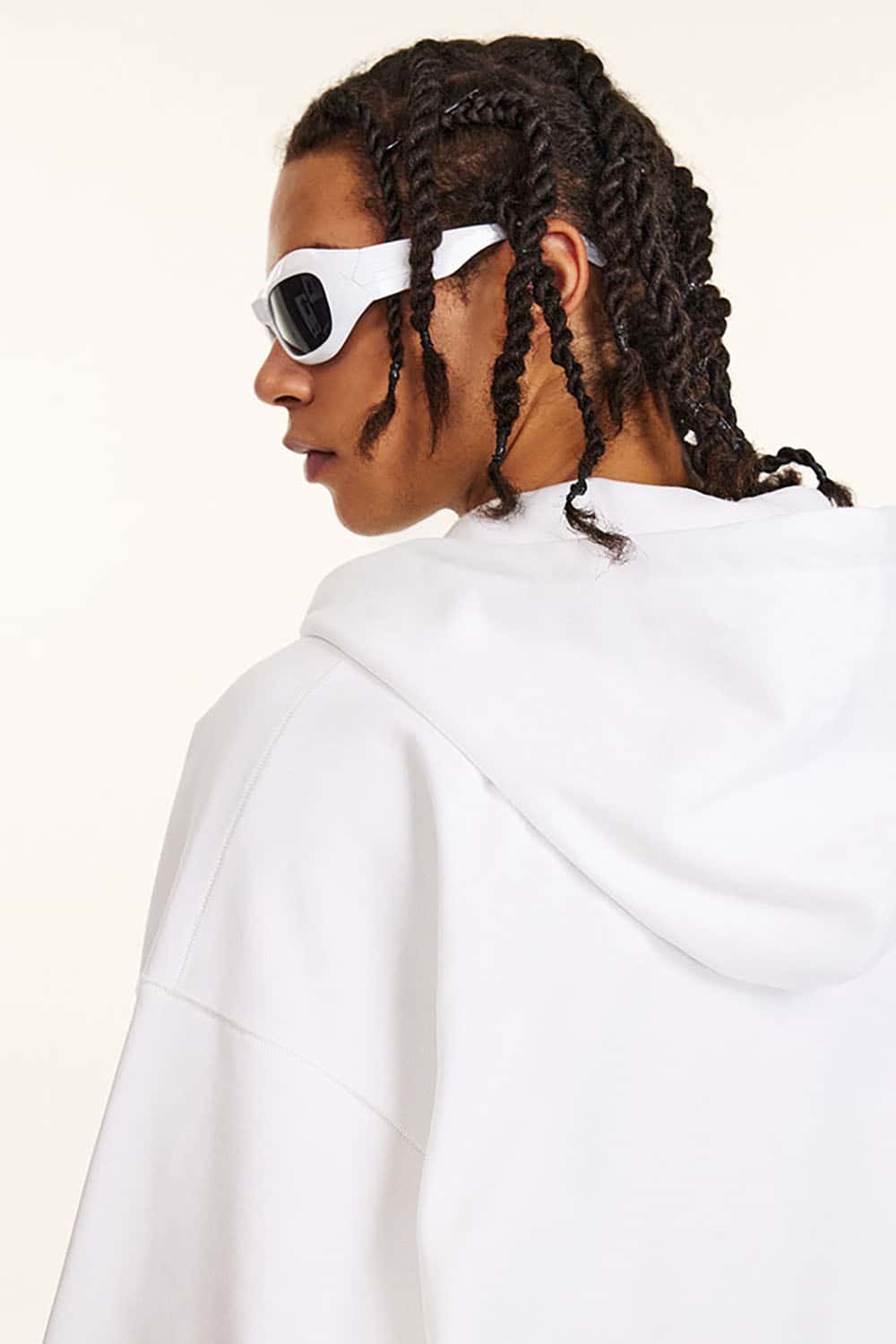 Solid Color Terry Zip-Up Hoodie with Loose Casual Fit