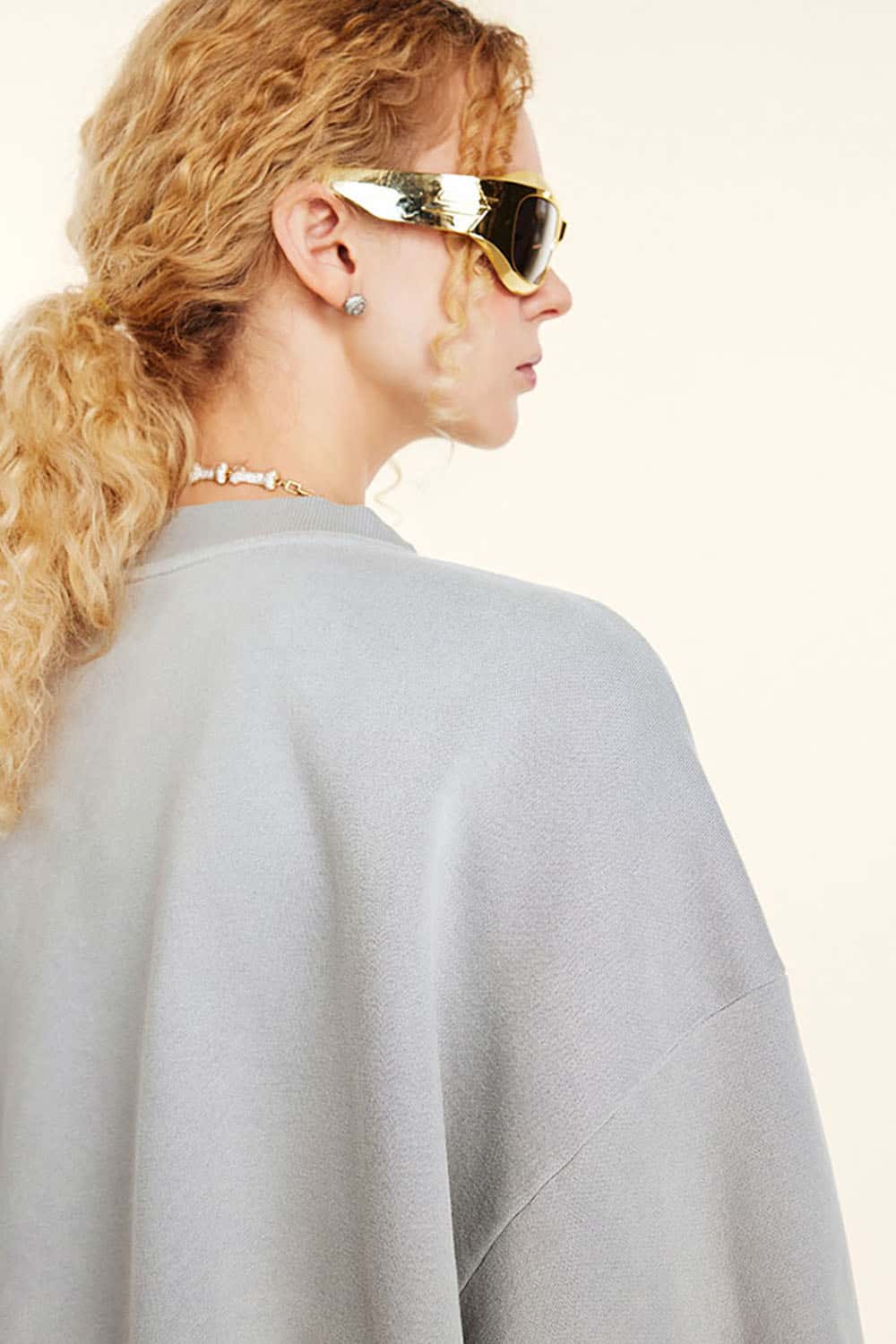 Vintage Hiphop Gradient Fleece Sweatshirt with Loose Crew Neck