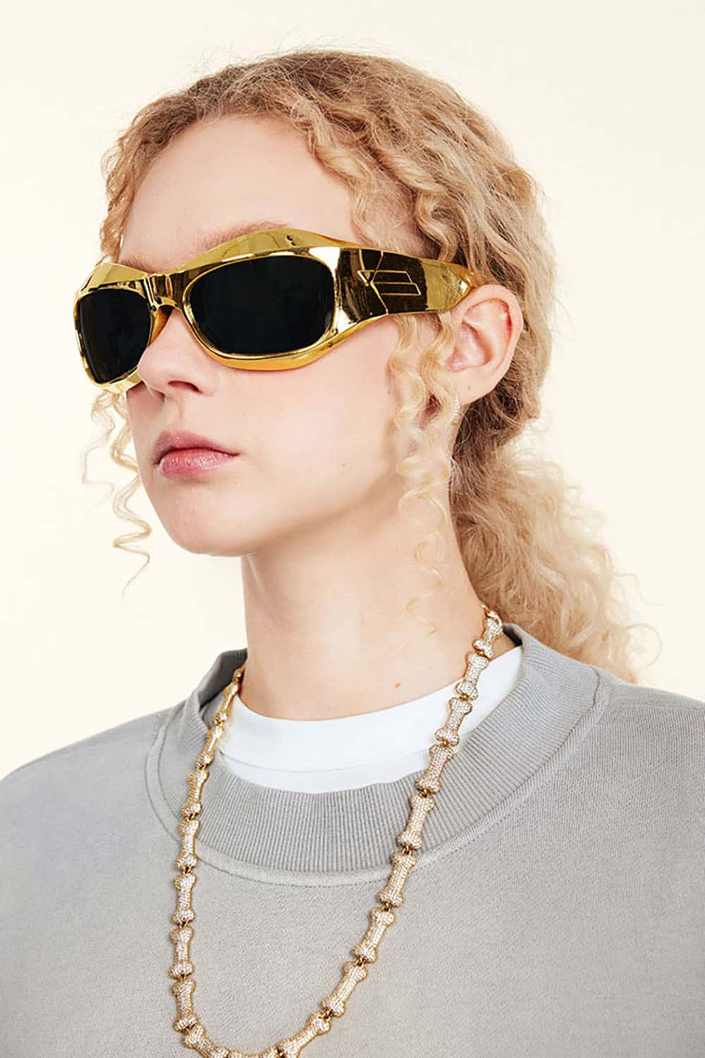 Vintage Hiphop Gradient Fleece Sweatshirt with Loose Crew Neck