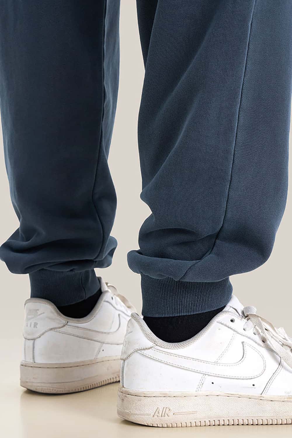 Streetwear Loose Casual Pants with Elastic Cuffs and Washed Finish