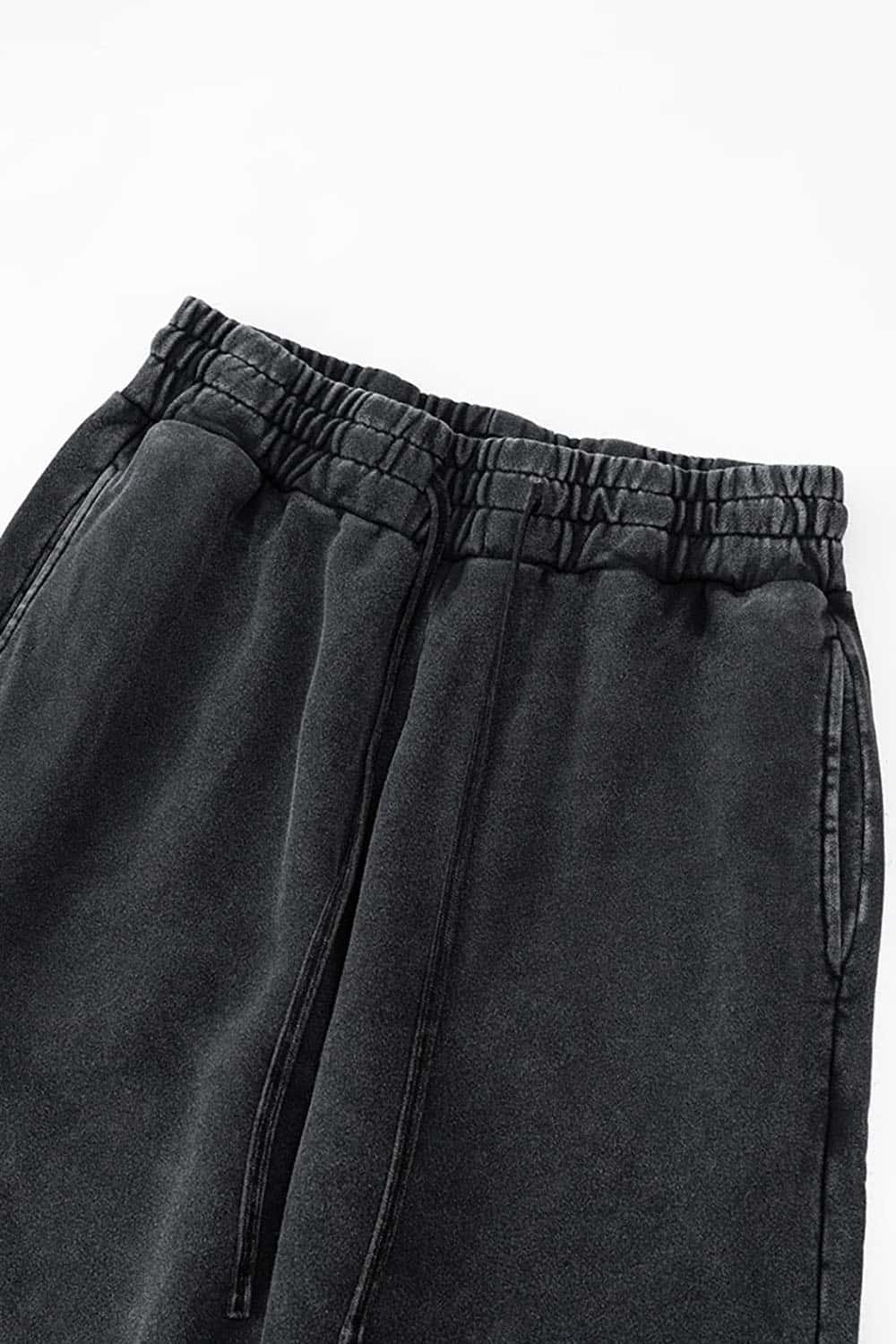Streetwear Distressed Plus-Size Loose Joggers with Vintage Wash