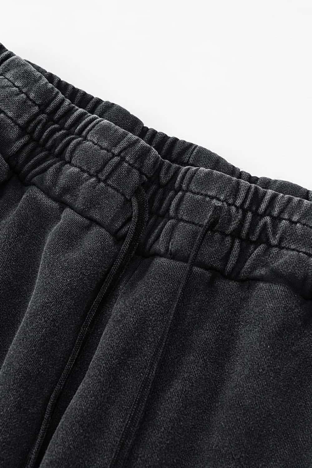 Streetwear Distressed Plus-Size Loose Joggers with Vintage Wash