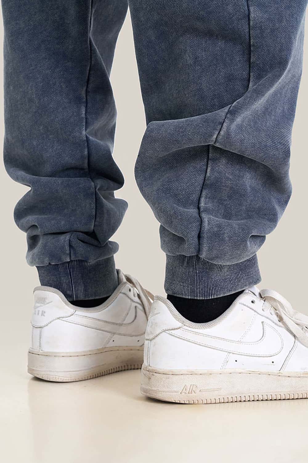Streetwear Distressed Plus-Size Loose Joggers with Vintage Wash