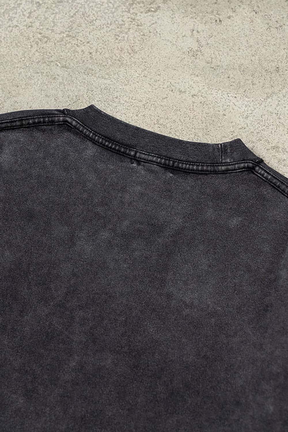 High Street Vintage Oversize Washed Long Sleeve Crew Neck T-Shirt