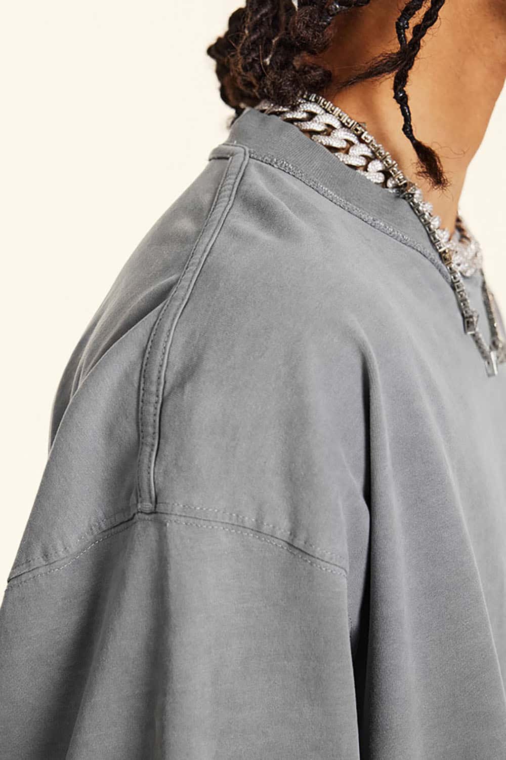 High Street Vintage Oversize Washed Long Sleeve Crew Neck T-Shirt