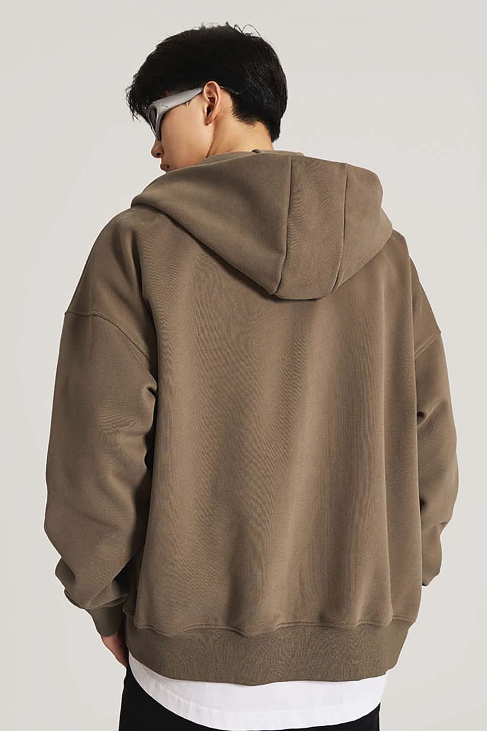 Heavyweight Fleece-Lined Loose Fit Hooded Zip-Up Jacket