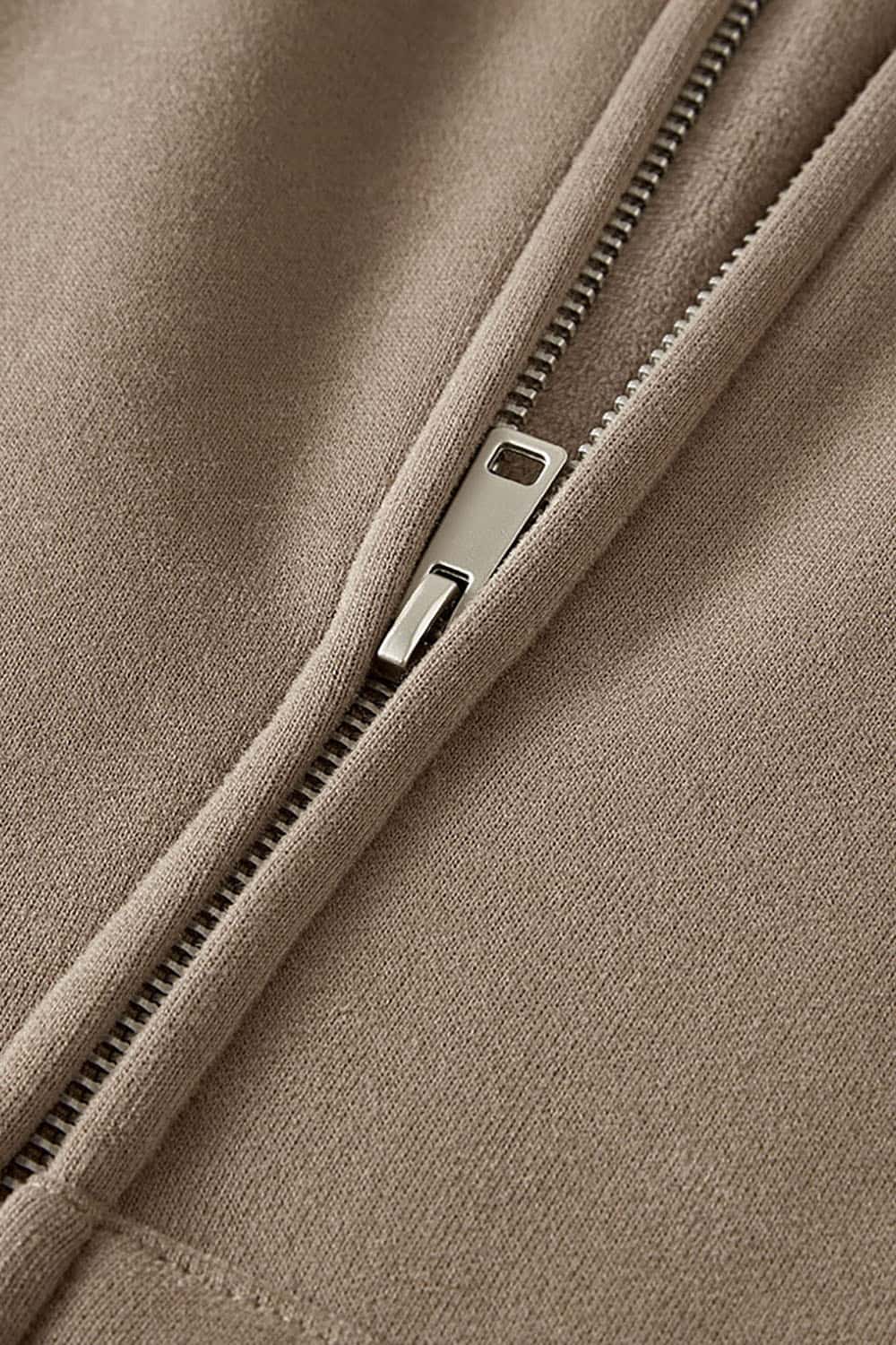 Heavyweight Fleece-Lined Loose Fit Hooded Zip-Up Jacket
